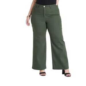 Ava & Viv Green Flare & Wide Leg Jeans